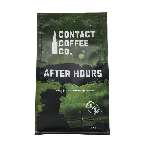 contact coffee co after hours coffee 250g military company